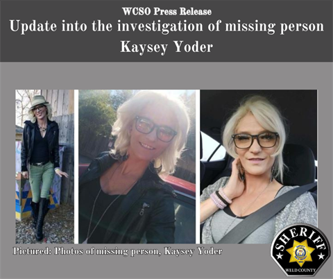Three photos of missing person Kaysey Yoder